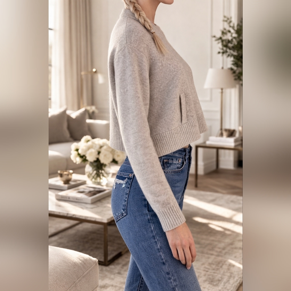 Brunello Cucinelli‎ Cashmere Zip Cardigan NWT  Gray Sparkle Y2K Made In Italy